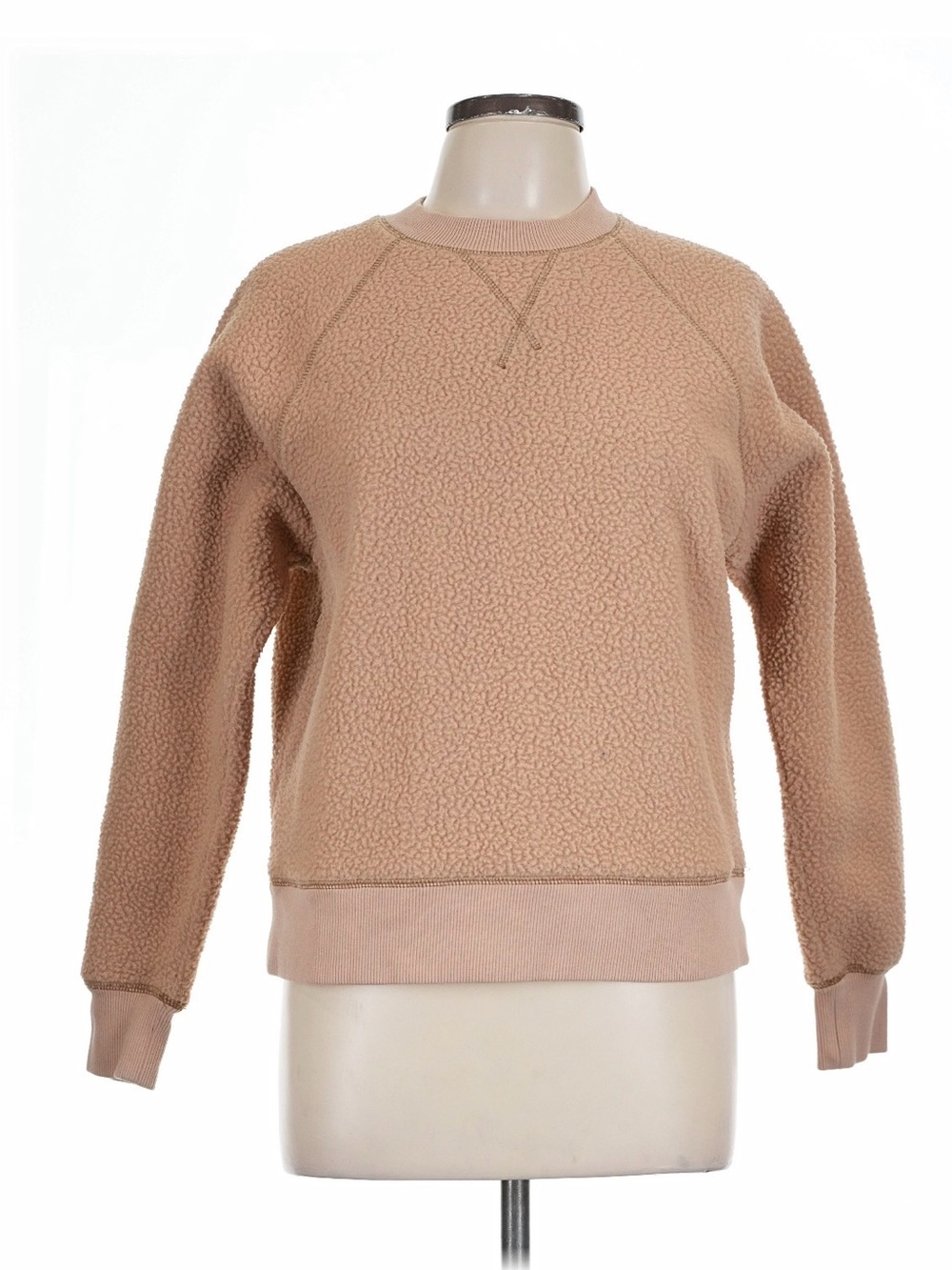 Cozy Sherpa Everlane Crewneck Sweatshirt in Camel